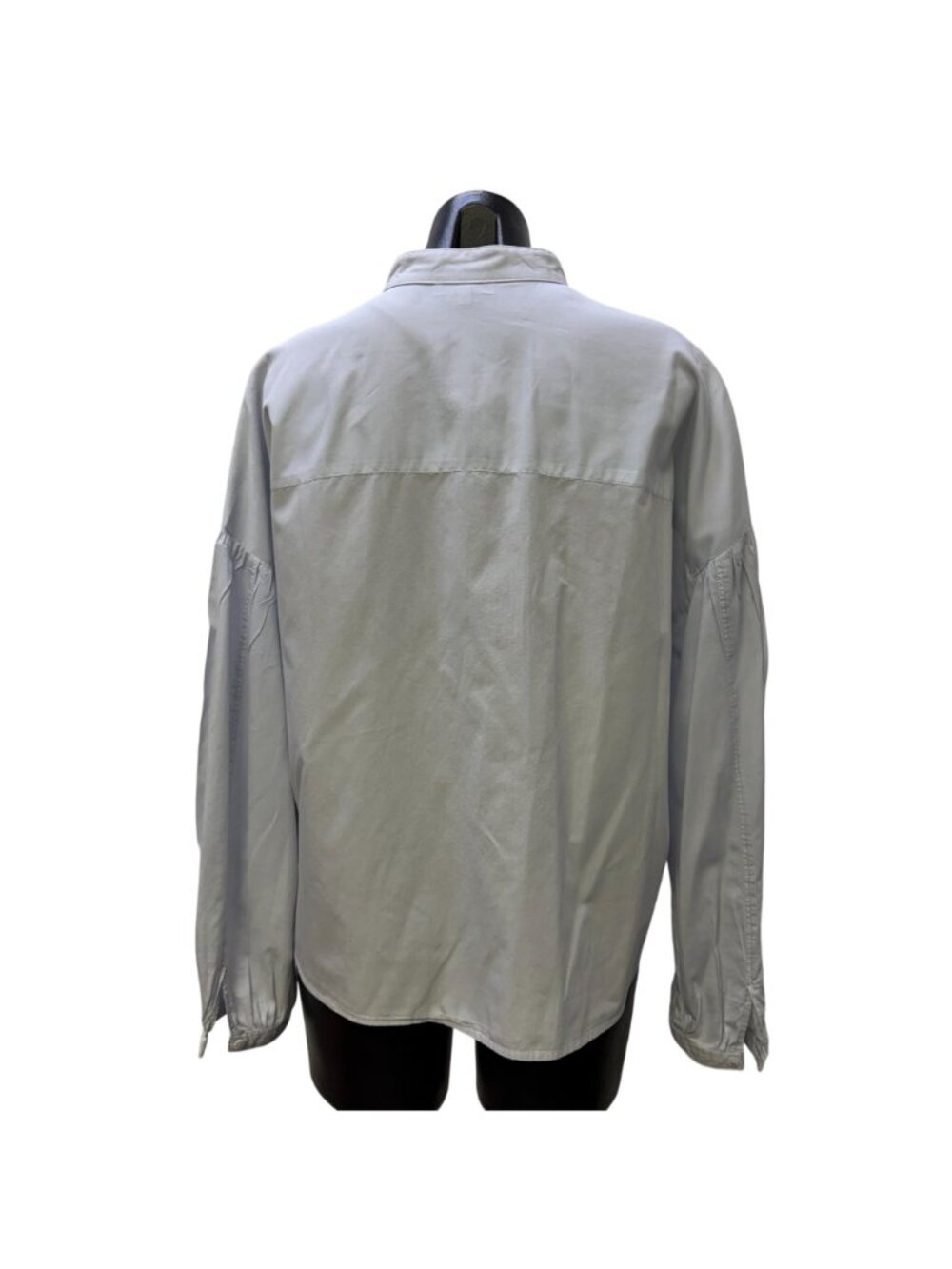 Marc O'Polo Light Blue Mandarin Collar Long-Sleeve Blouse Size 38/M - Picture 2 of 7